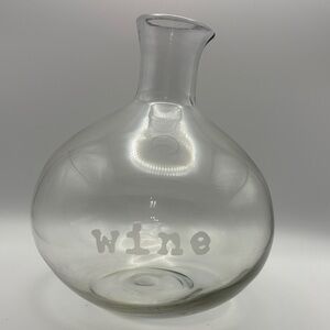 Etched Glass Wine Decanter – Bulbous Base– Funny Barware, Retro Vibe, Quirky